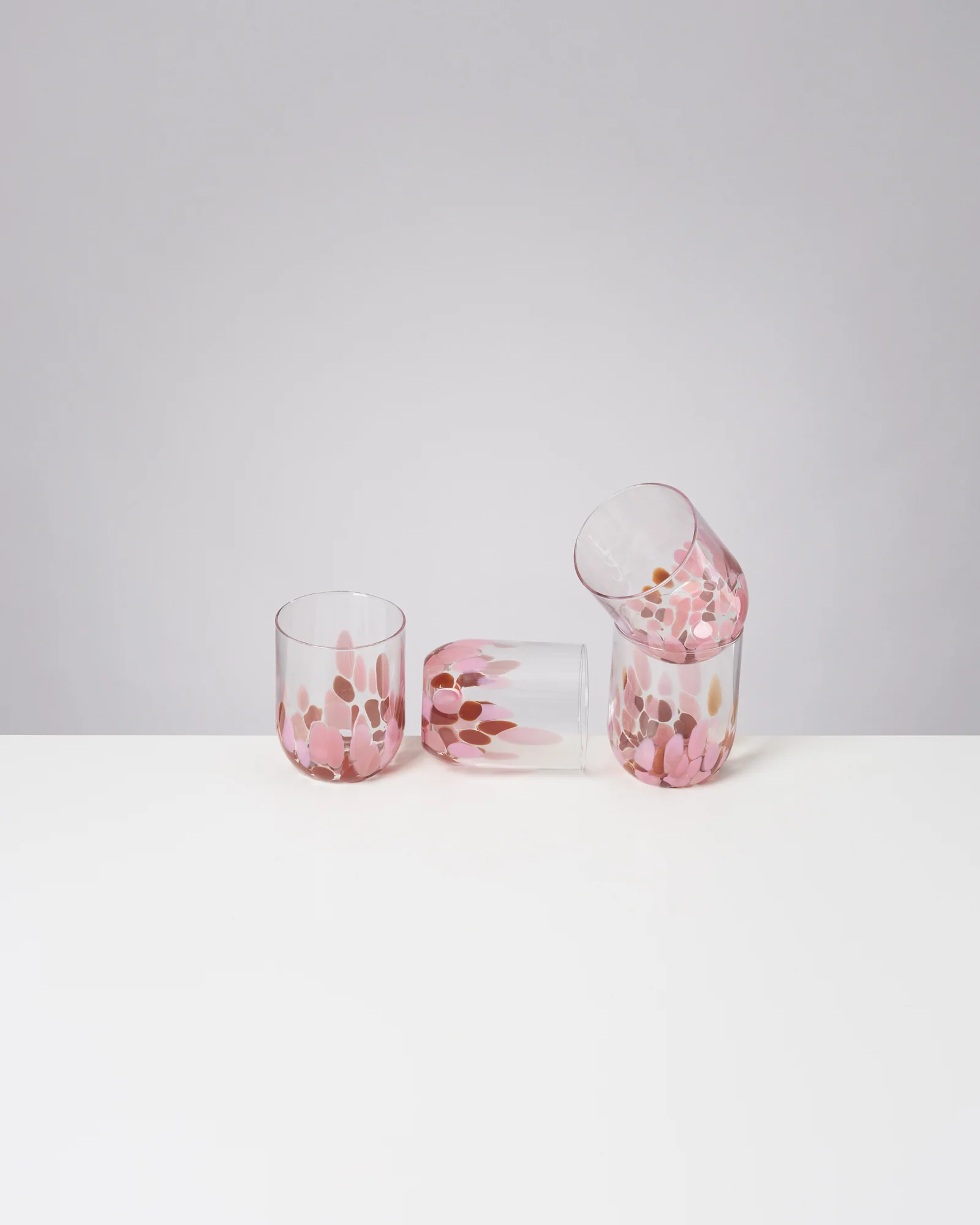 Alegria Glas groß bernstein rosa 4er-Set