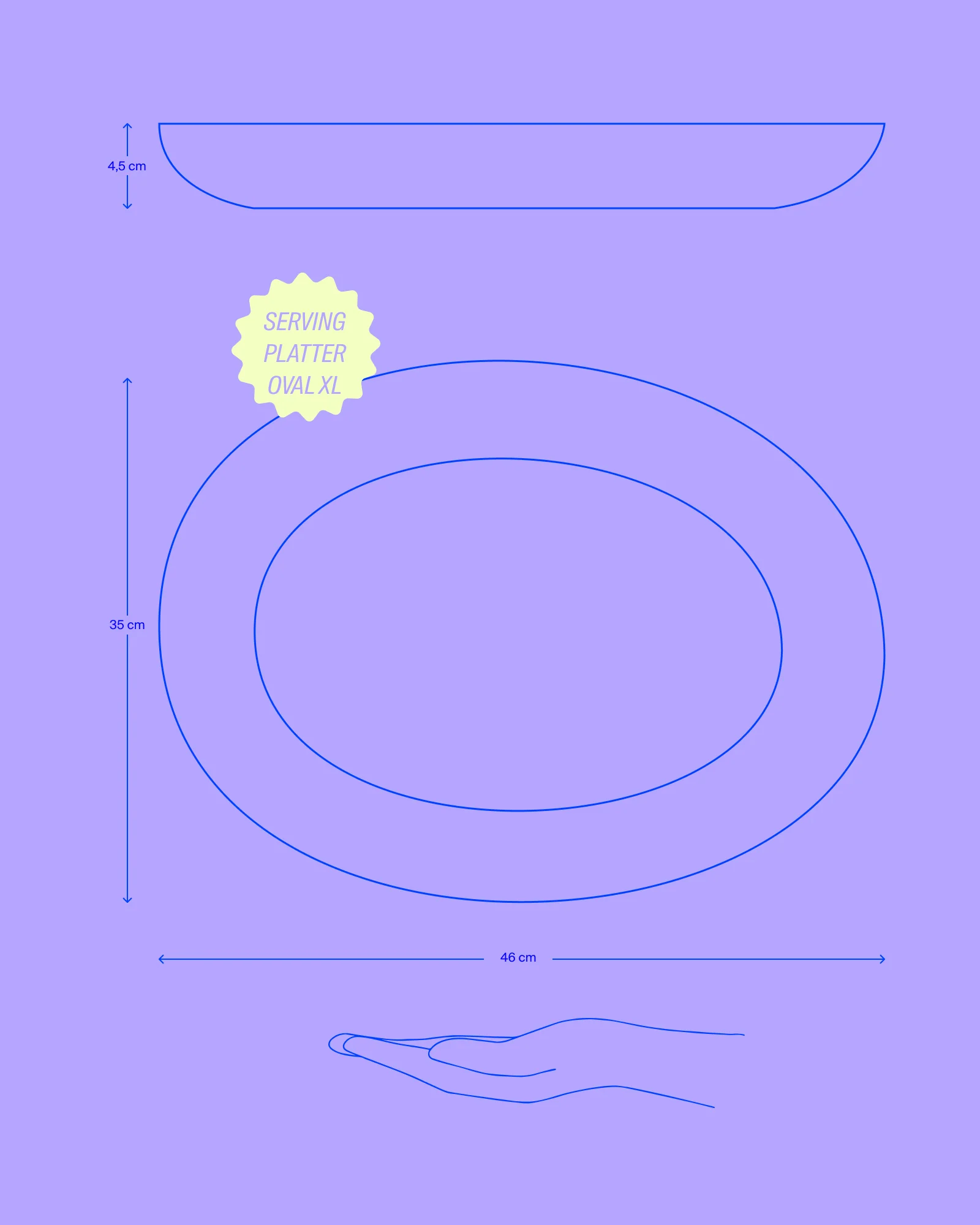 Areia Servierplatte XL oval aqua - Image 4