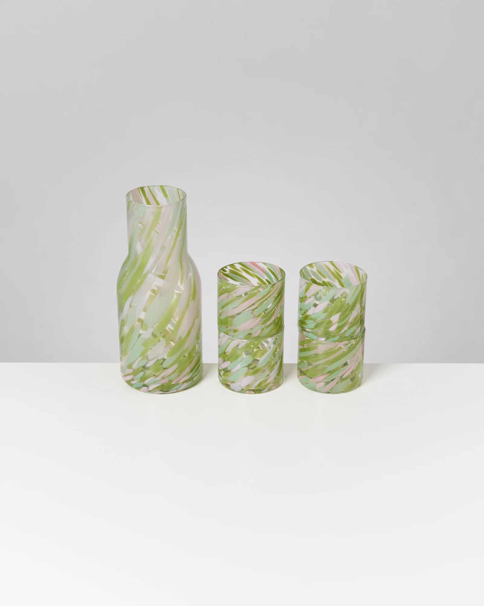 Joia Glas klein drops grün rosa 5er-Set