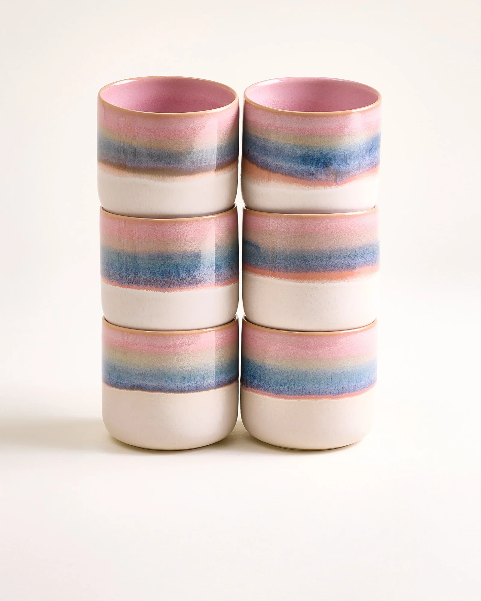 Nódoa Becher groß dipped rosa blau 6er-Set