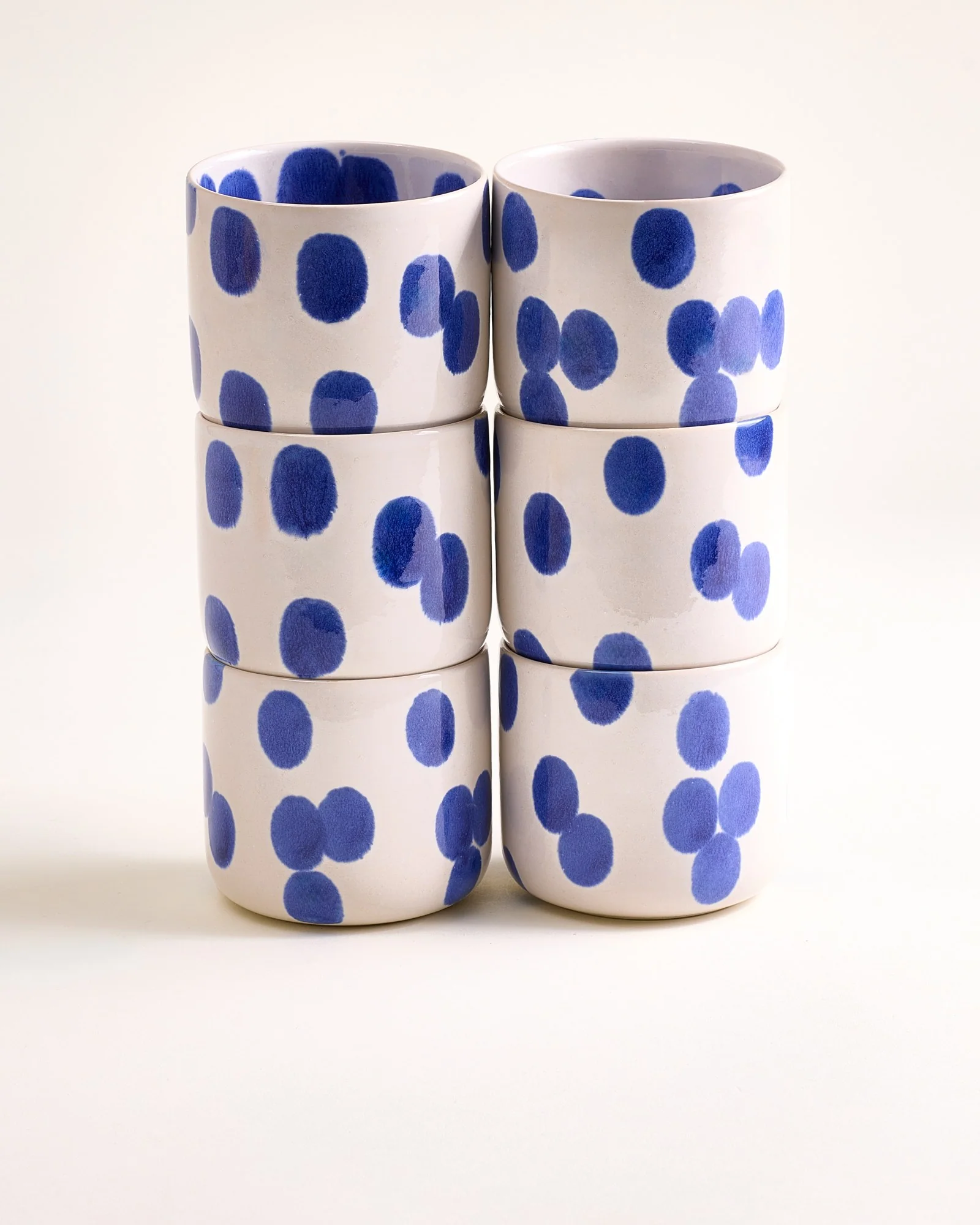 Nódoa Becher groß gepunktet blau 6er-Set
