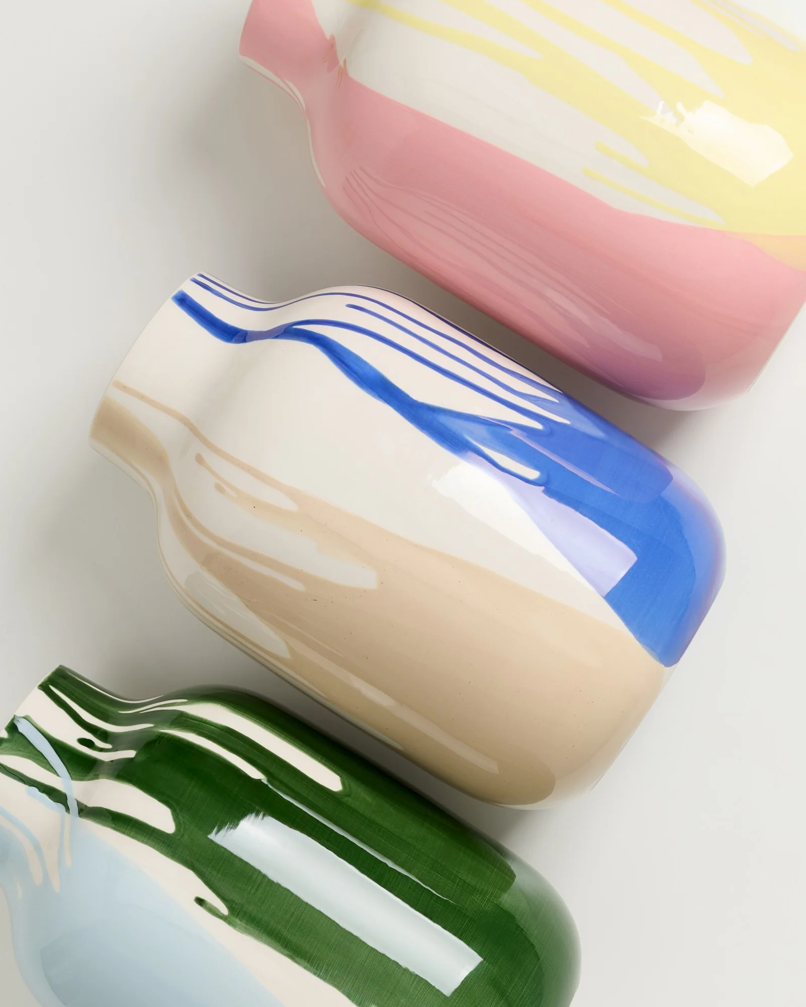 Nuno Vase L drip dunkelgrün hellblau - Image 3