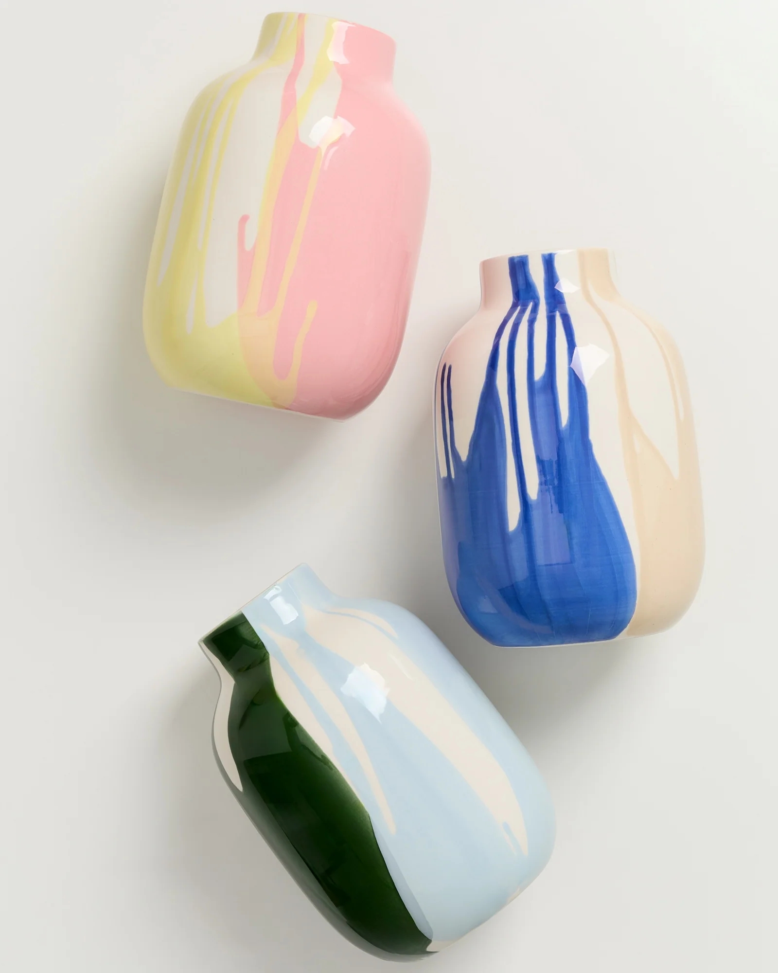 Nuno Vase M drip dunkelgrün hellblau - Image 6