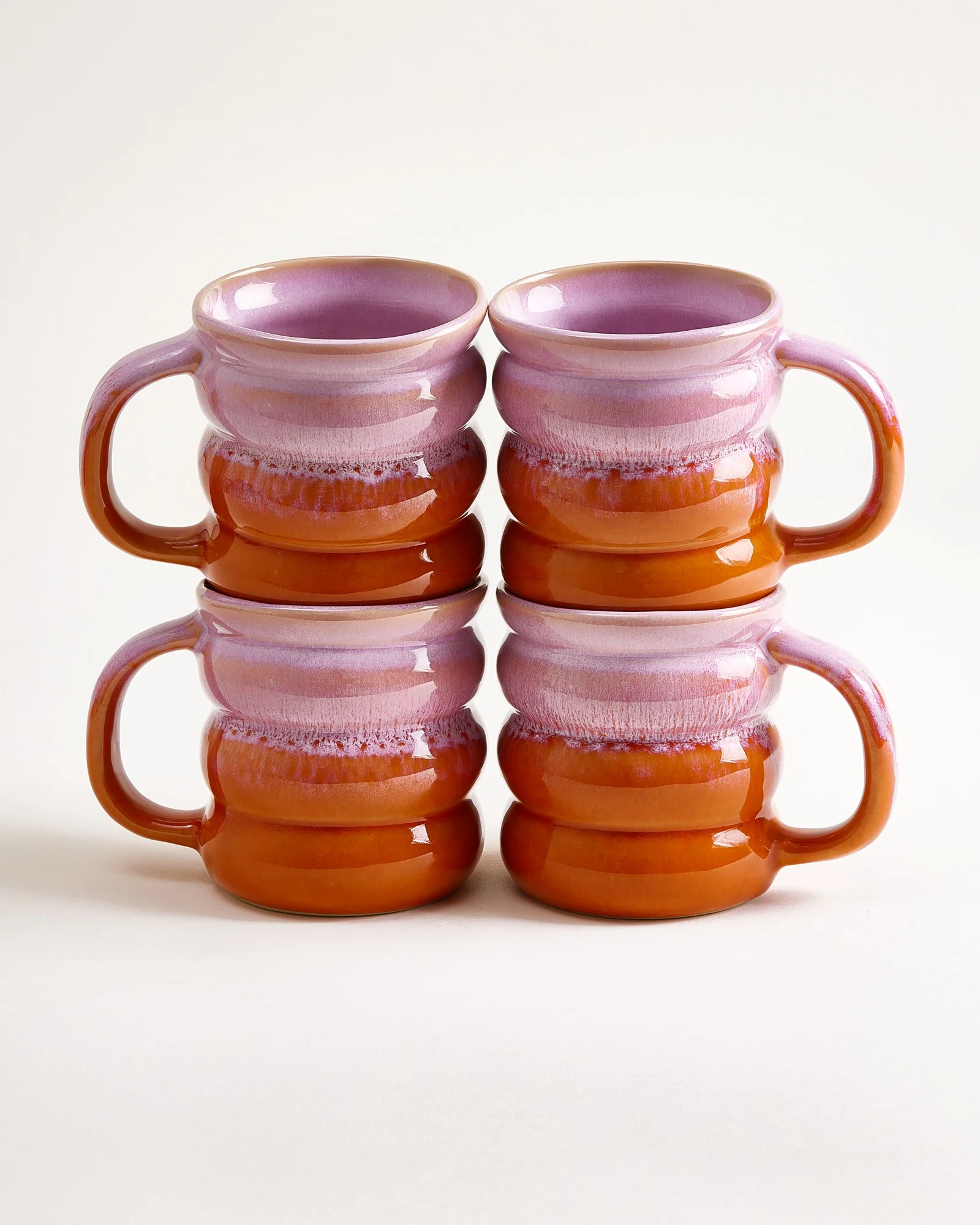 Ombra Tasse groß bubble rosa orange 4er-Set