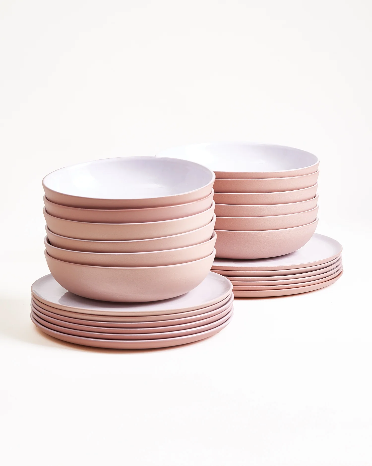 Seda Geschirr-Set rosé weiß 24-teilig